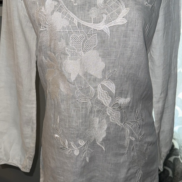 Laura Ashley Embroidered Linen Tunic - Picture 3 of 10